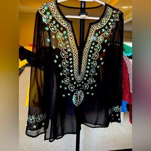 🛍️VENUS 👚Women Blouse-S Black 100%Polyester💯